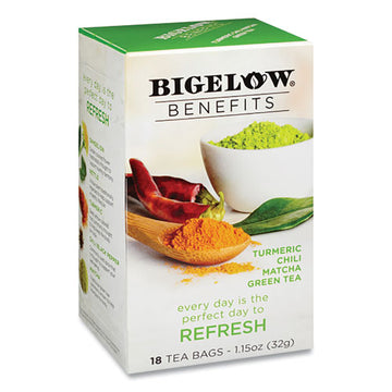 Bigelow® Benefits Turmeric Chili Matcha Green Tea, 0.6 Oz Tea Bag, 18-box freeshipping - TVN Wholesale